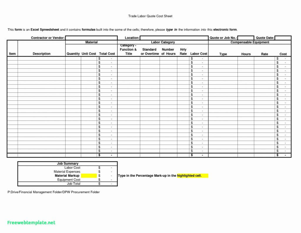 Construction Project Cost Tracking Spreadsheet Excel For Job Cost Report Template Excel