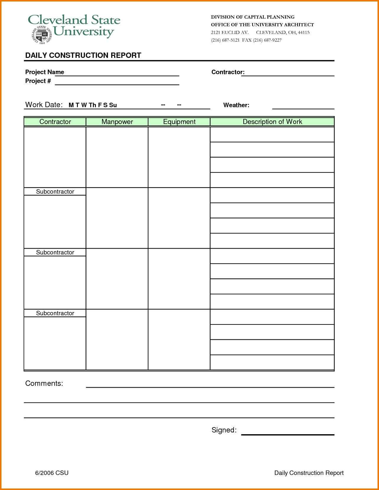 Construction Site Progress Report Template 10 – Elsik Blue Throughout Site Progress Report Template