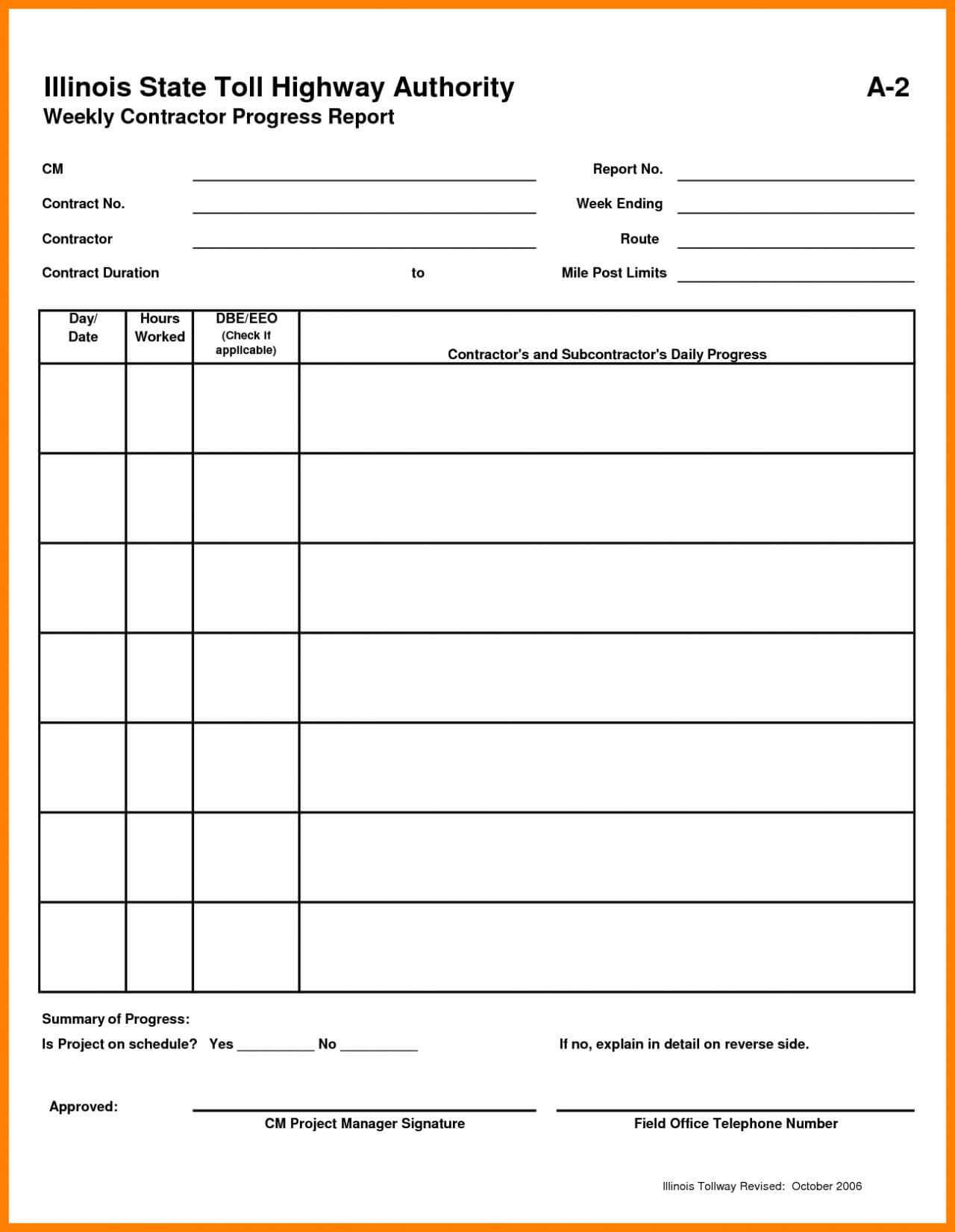 Construction Site Progress Report Template 12 – Elsik Blue Inside Site Progress Report Template