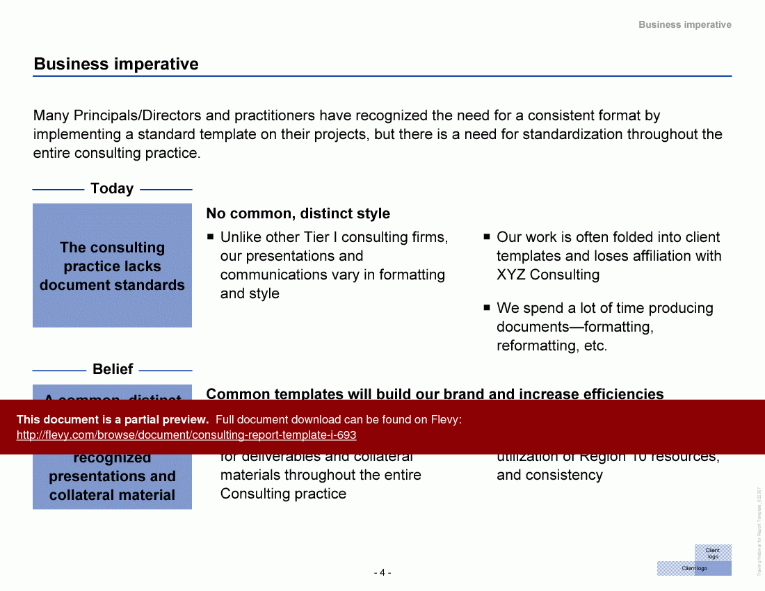 Consulting Report Template I (Powerpoint) For Mckinsey Consulting Report Template