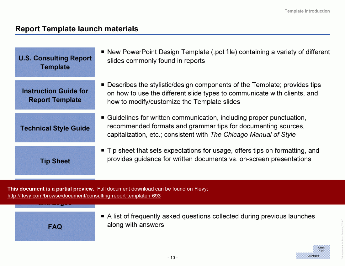 Consulting Report Template I (Powerpoint) For Mckinsey Consulting Report Template