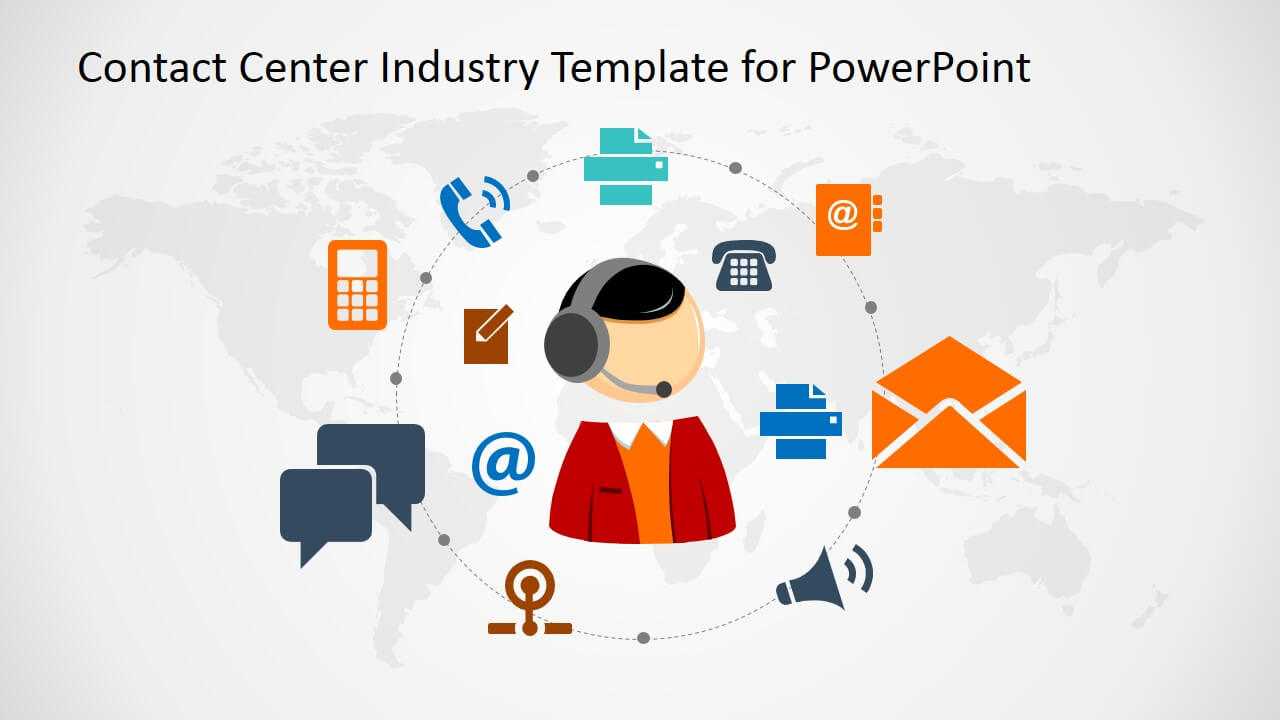 Contact Center Industry Powerpoint Template pertaining to Powerpoint Templates For Communication Presentation