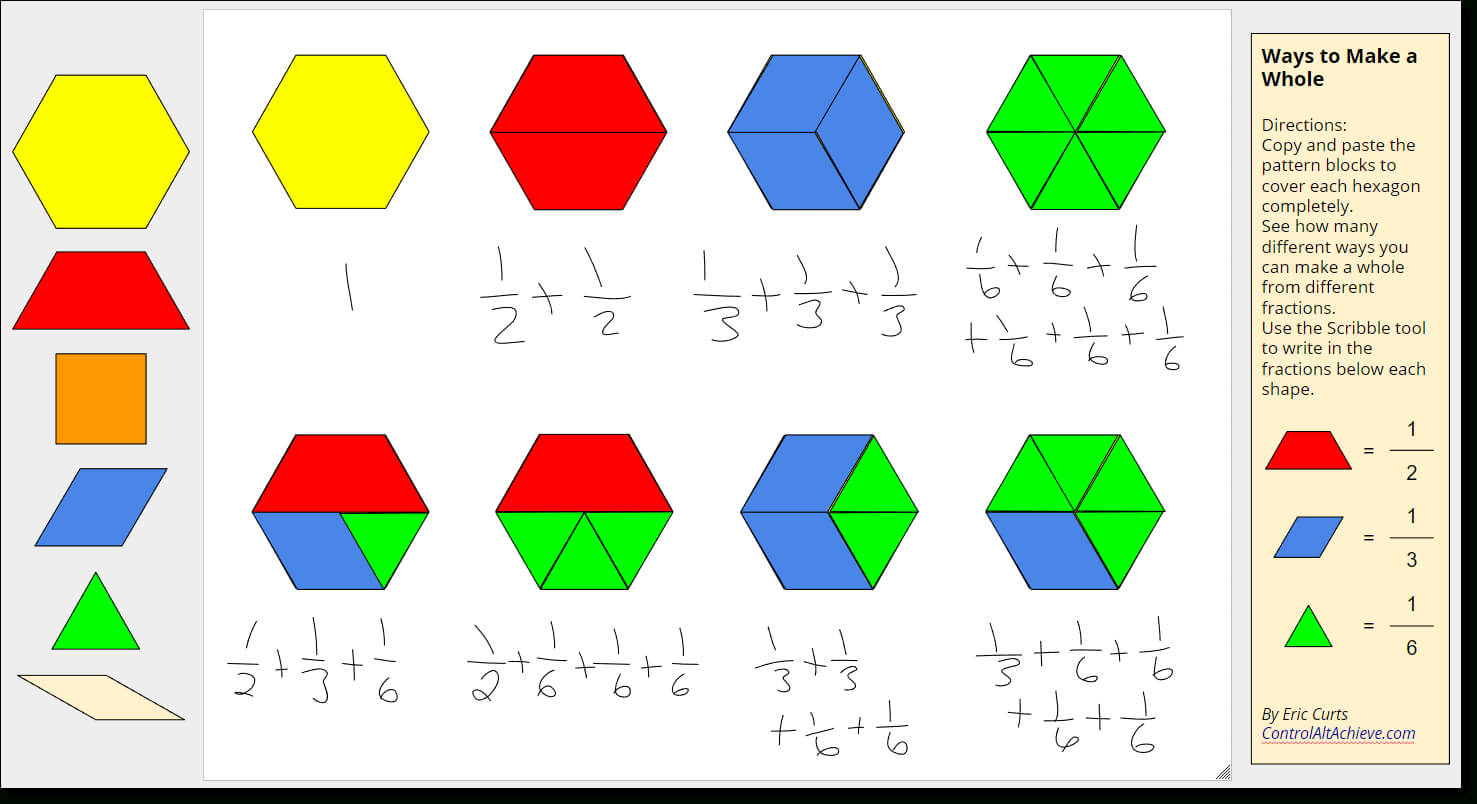 Control Alt Achieve: Pattern Block Templates And Activities For Blank Pattern Block Templates