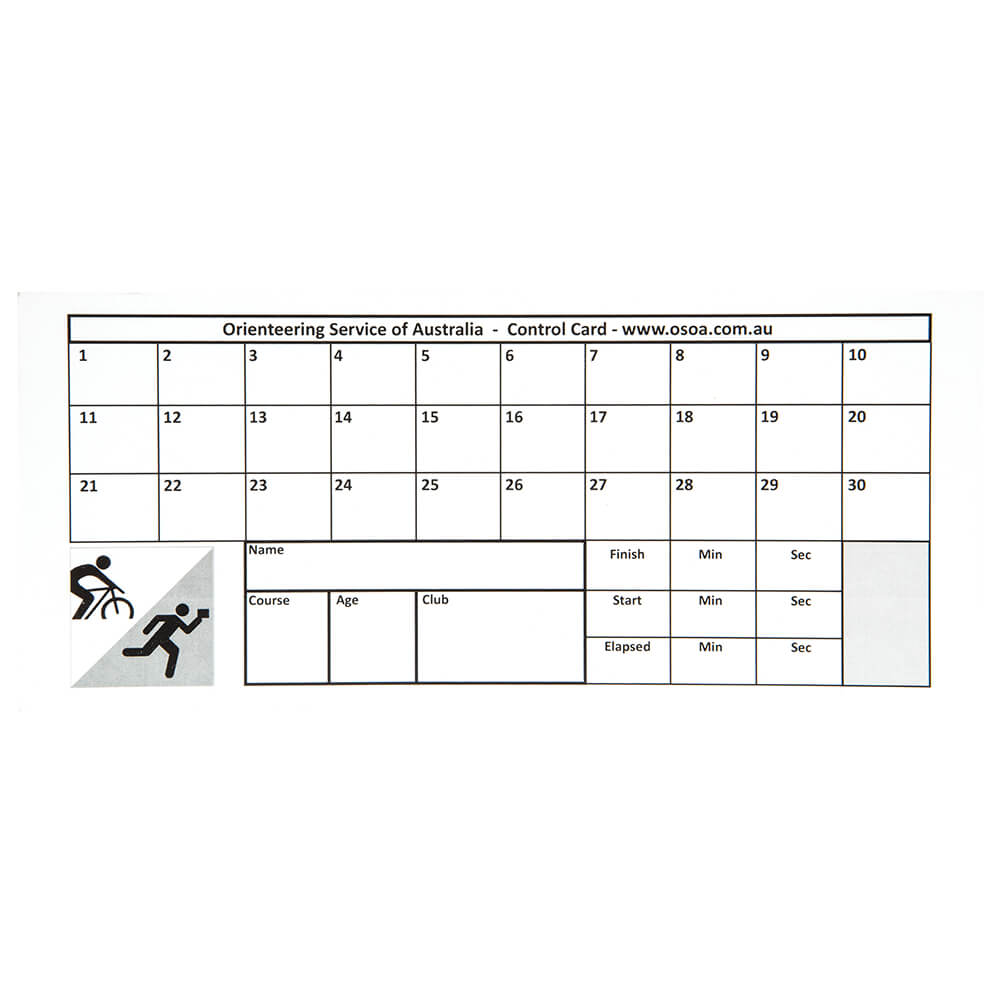 Control Punch Cards In Orienteering Control Card Template