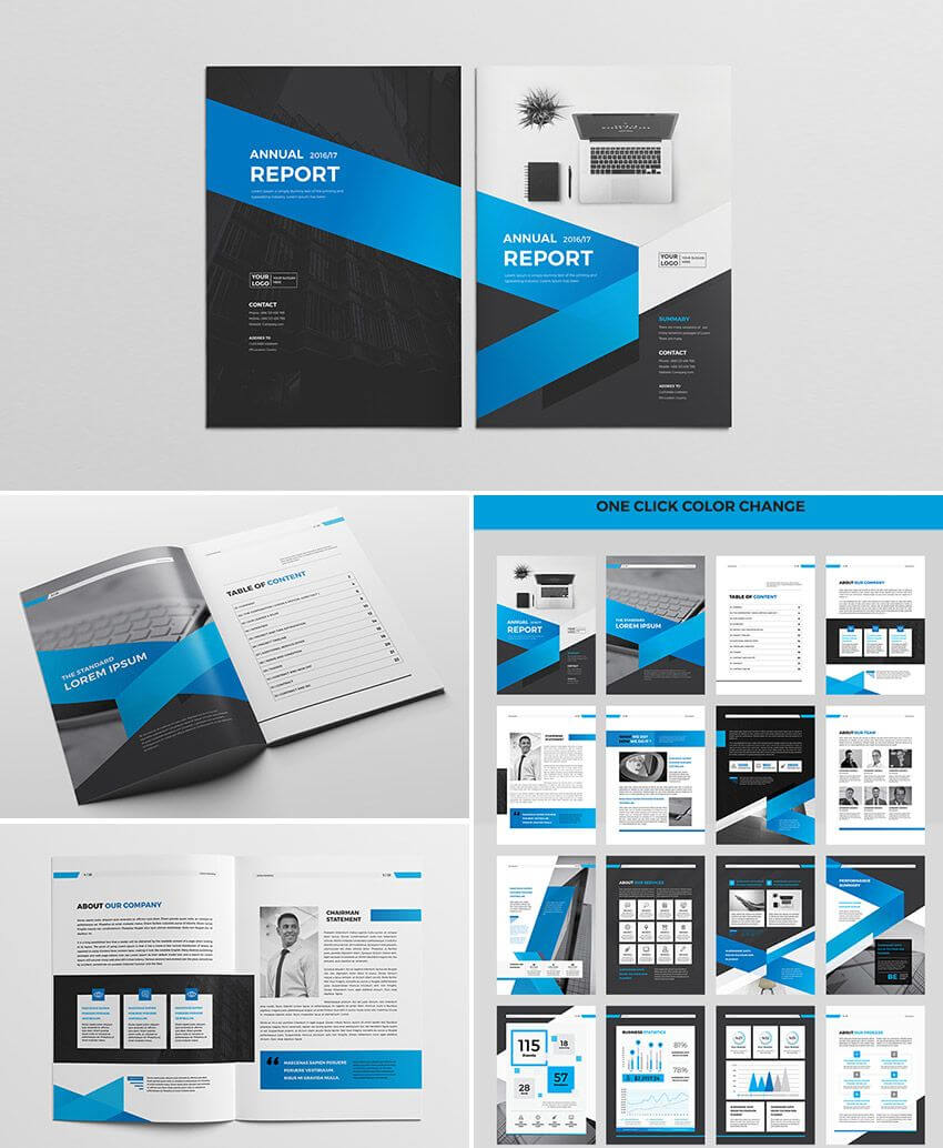 Cool Indesign Annual Corporate Report Template | Report Regarding Free Annual Report Template Indesign