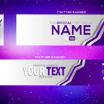 Cool Purple Youtube Banner Template | Banner + Twitter Header And Logo (Psd) With Regard To Twitter Banner Template Psd
