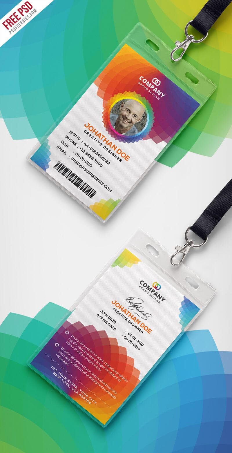 Corporate Branding Identity Card Free Psd | Psd Print For Media Id Card Templates