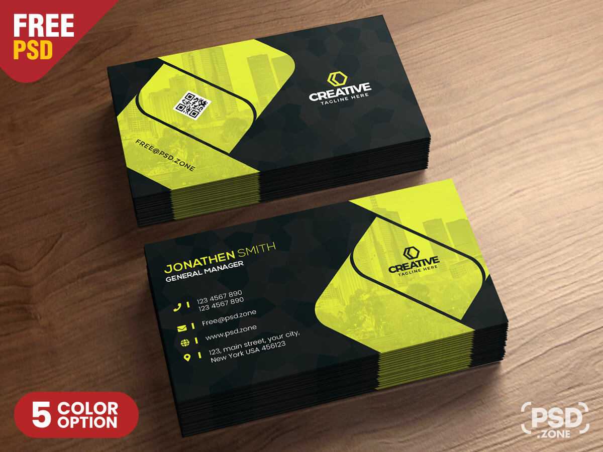 Corporate Business Card Design Psd – Psd Zone Throughout Name Card Design Template Psd