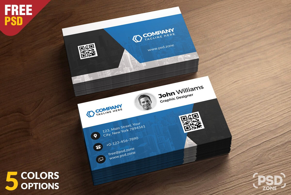 Corporate Business Card Free Psd Template – Download Psd Within Visiting Card Psd Template