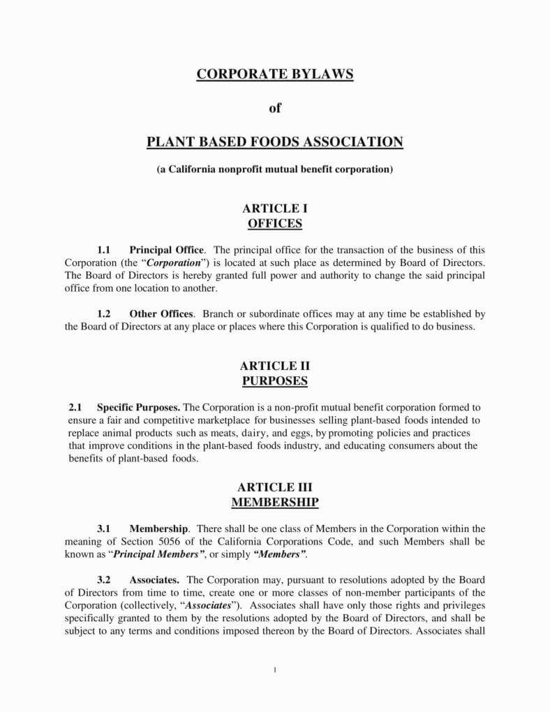 Corporate Bylaws Template Pdf Ten Things That Happen When Pertaining To Corporate Bylaws Template Word