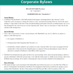 Corporate Bylaws Template (Us) | Lawdepot Regarding Corporate Bylaws Template Word