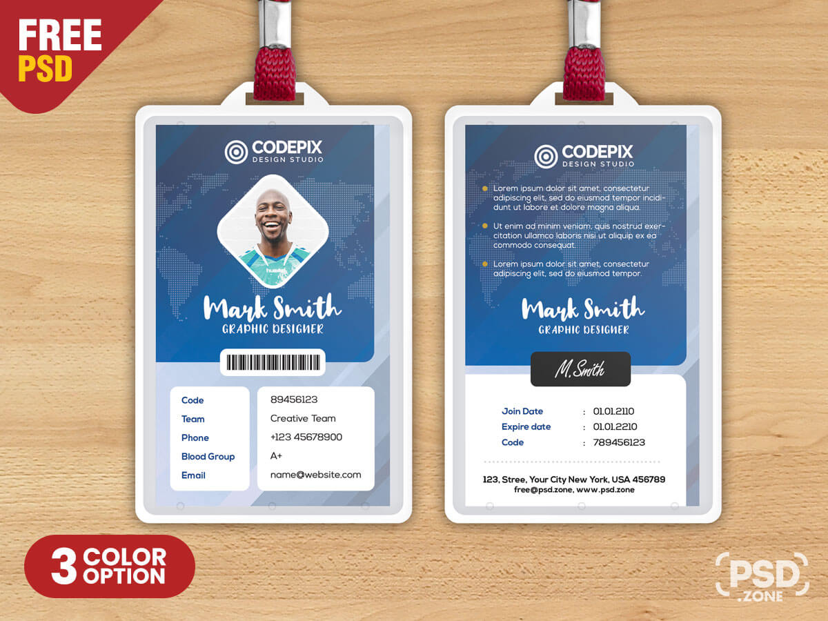 Corporate Identity Card Psd Template – Psd Zone With College Id Card Template Psd