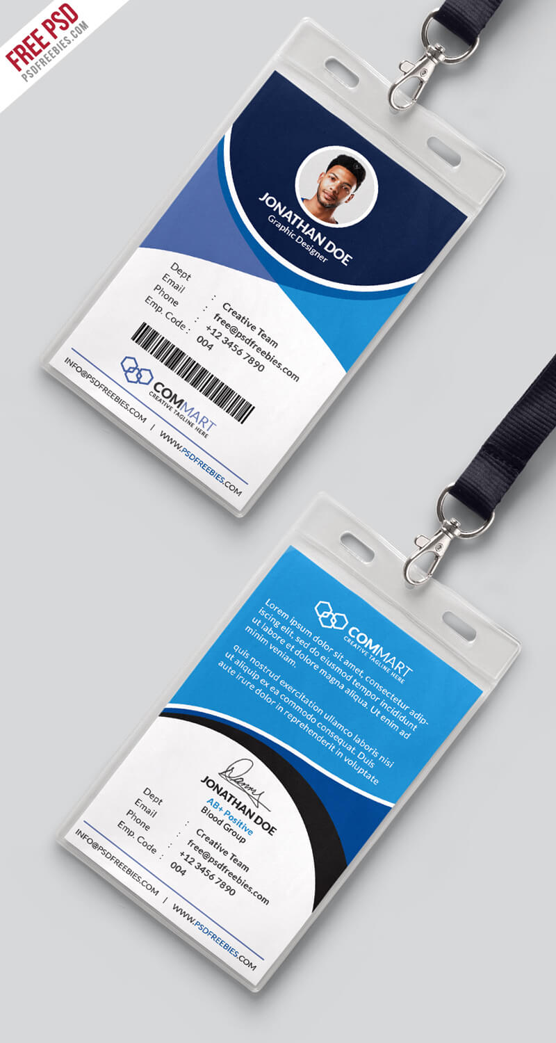 Corporate Office Identity Card Template Psd | Psdfreebies Pertaining To Work Id Card Template