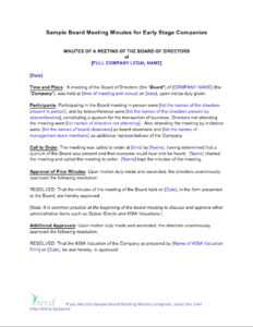 Corporation Minutes Template Verypage co with Corporate Minutes