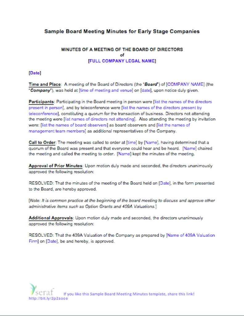 Corporation Minutes Template Verypage co with Corporate Minutes