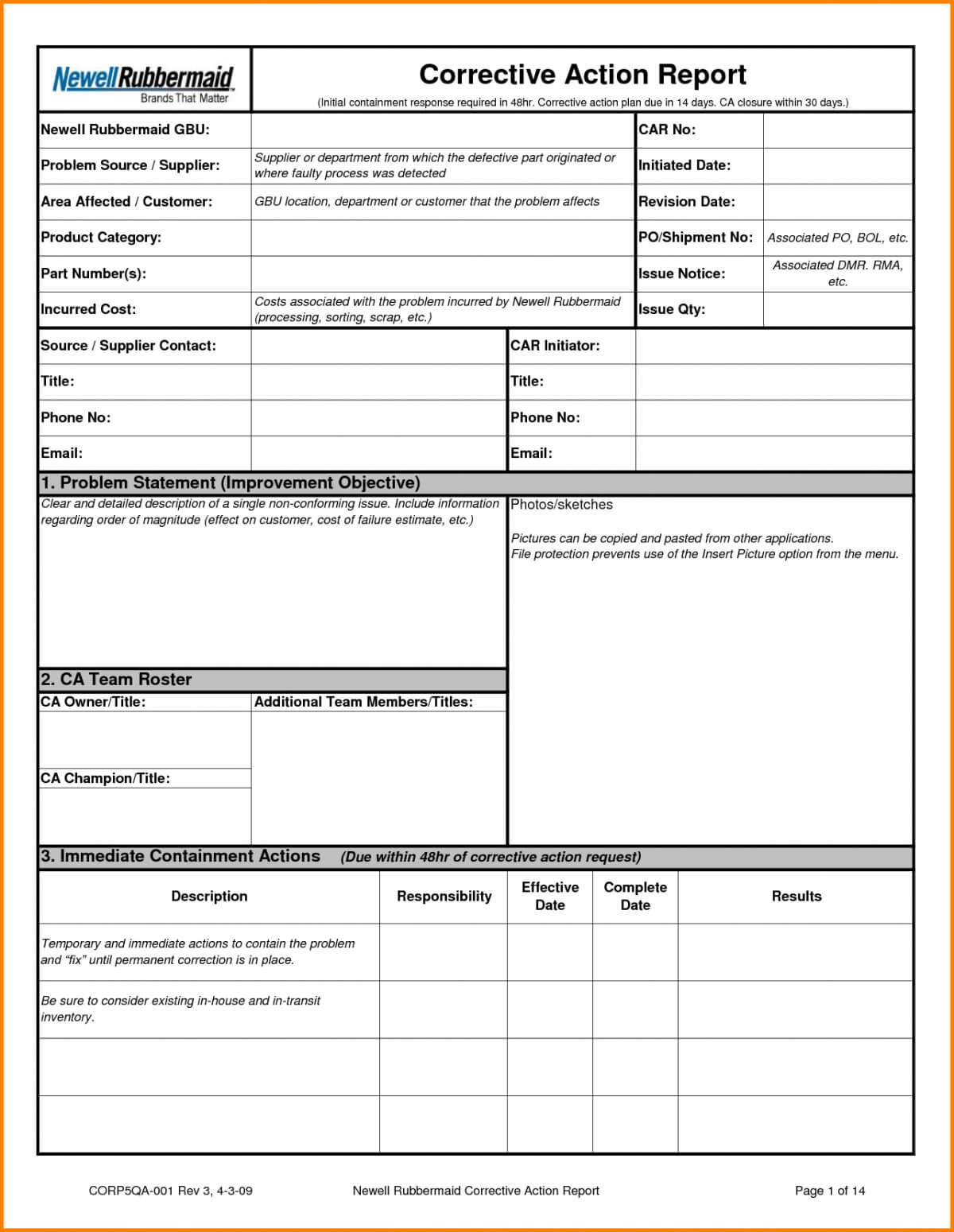 Corrective Action Report Template 5 – Guatemalago Throughout Corrective Action Report Template