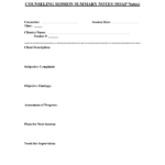 Counseling Session Notes Template | Therapy | Soap Note In Blank Soap Note Template