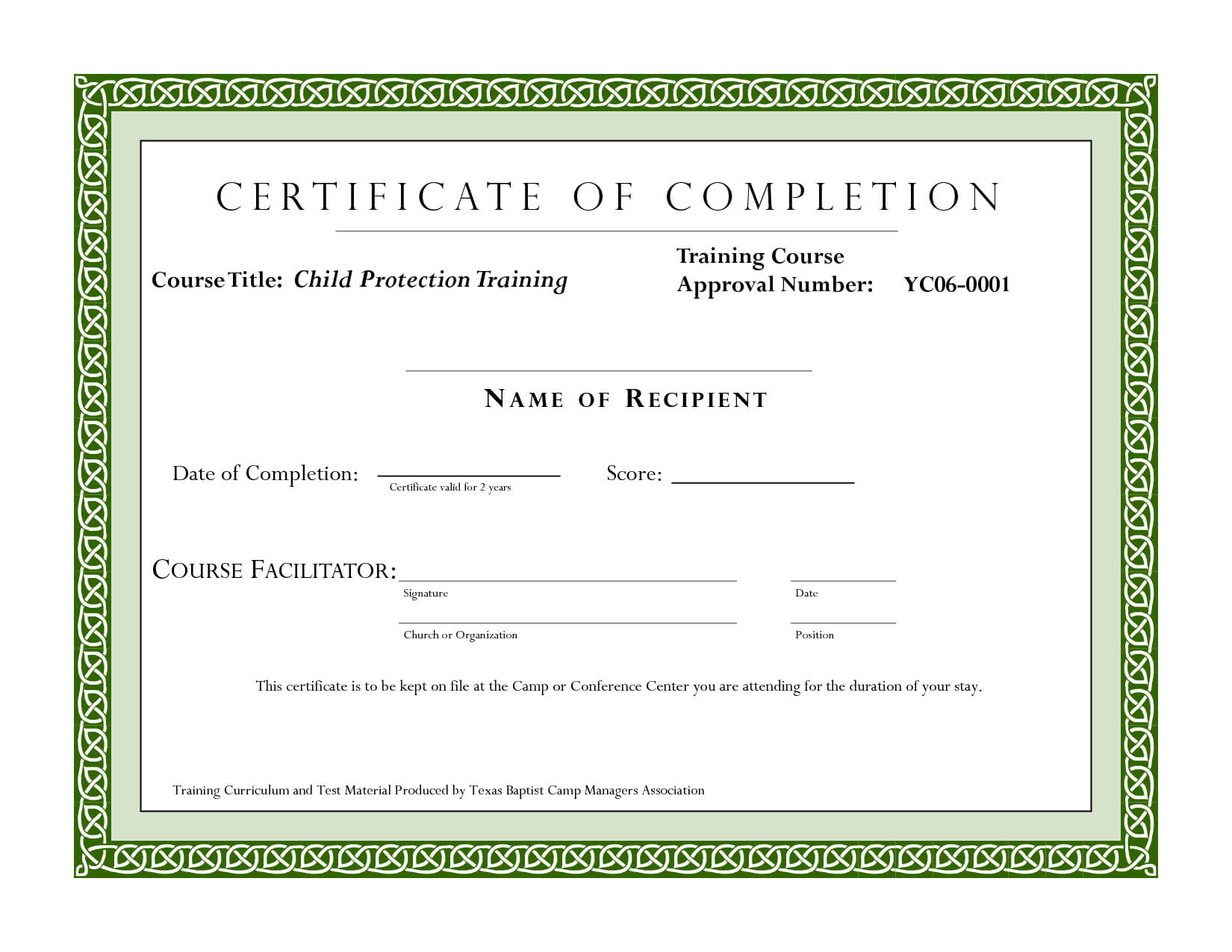 Course Completion Certificate Template | Certificate Of Intended For Certification Of Completion Template