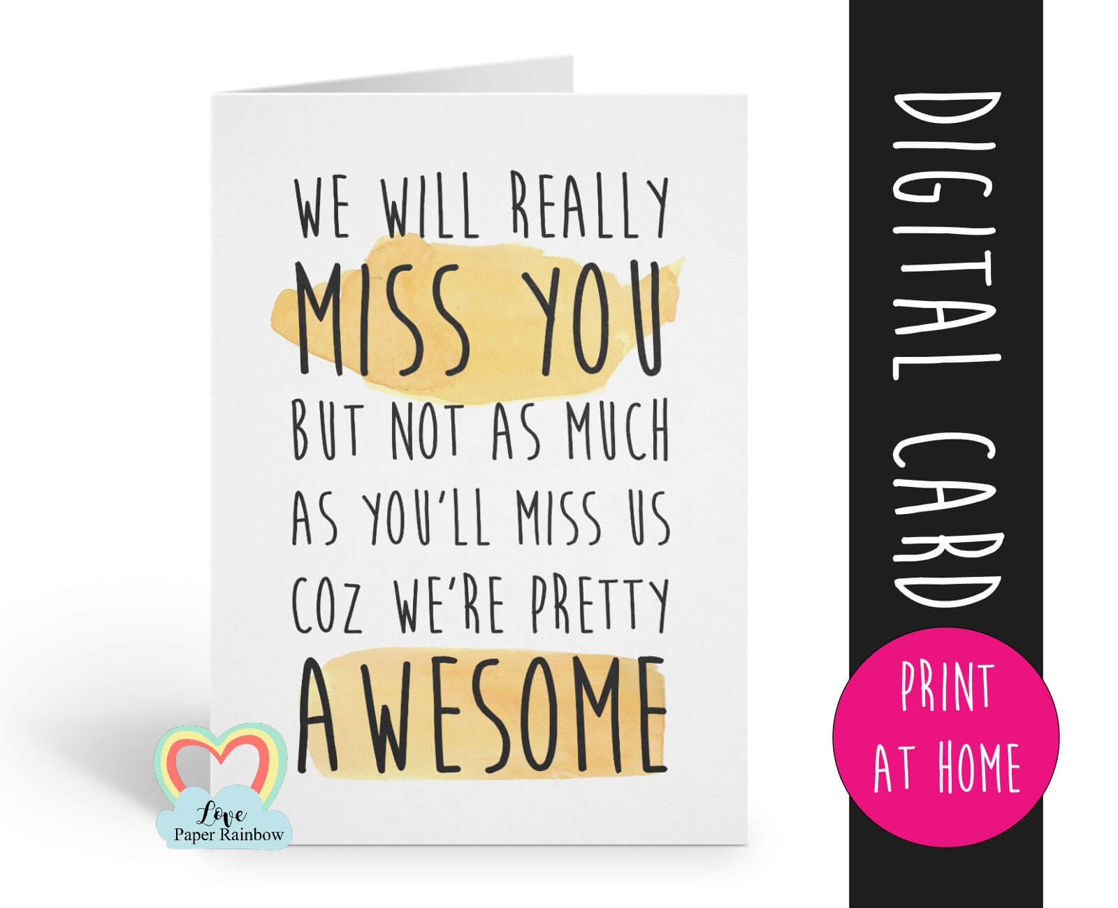 Coworker Leaving Card Printable Funny Colleague Retirement Card We Will  Miss You Job Promotion Moving House Emigrating Awesome With Regard To Sorry You Re Leaving Card Template