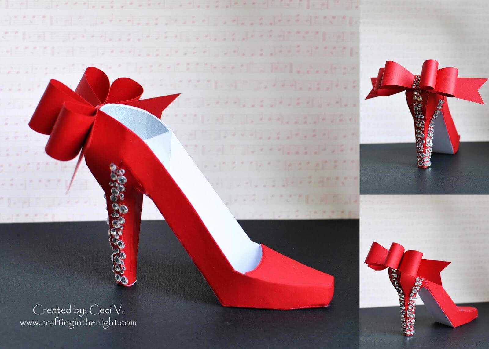 Crafting In The Night: 3D High Heel Shoe – Svgcuts | 3D With High Heel Template For Cards