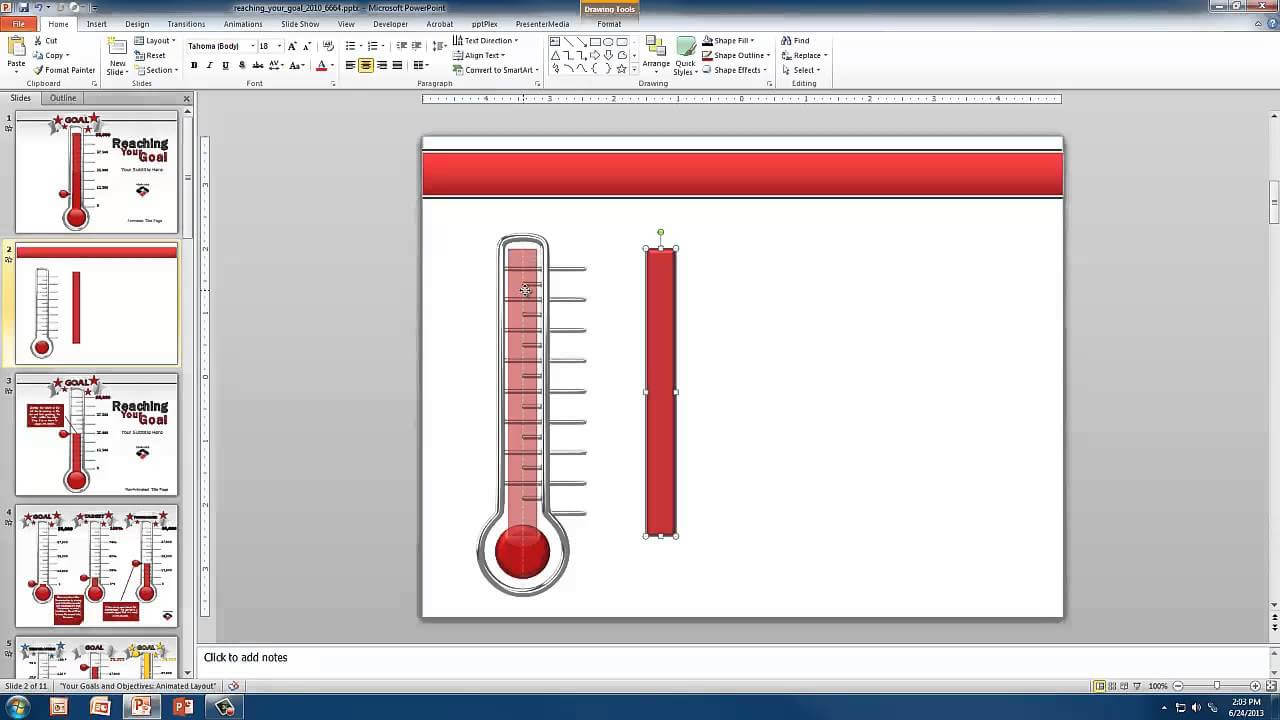 Create A Custom Thermometer Throughout Thermometer Powerpoint Template