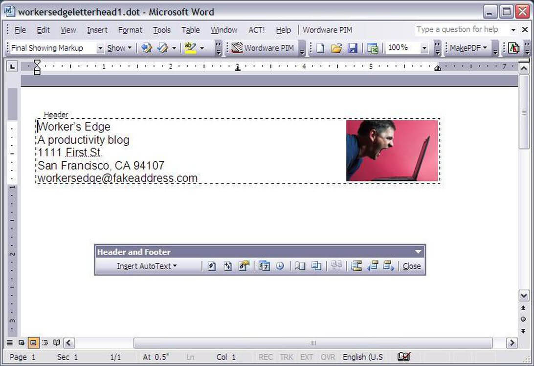 Create A Letterhead Template In Microsoft Word – Cnet With Regard To Header Templates For Word