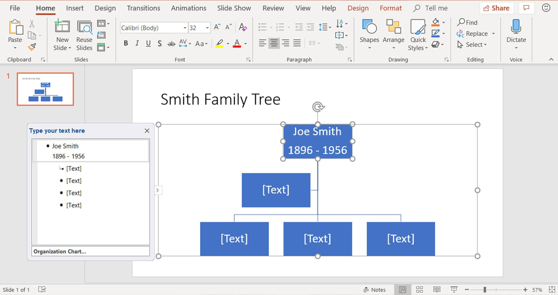Create Family Trees Using Powerpoint Organization Chart Within Powerpoint Genealogy Template