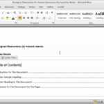 Creating A Table Of Contents In A Word Document - Part 1 in Word 2013 Table Of Contents Template