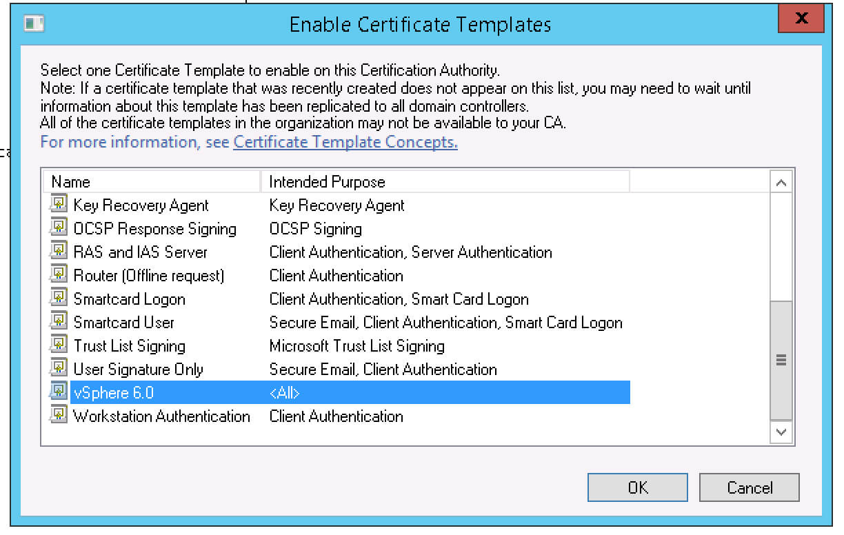 Creating A Vsphere 6 Certificate Template In Active Throughout Workstation Authentication Certificate Template