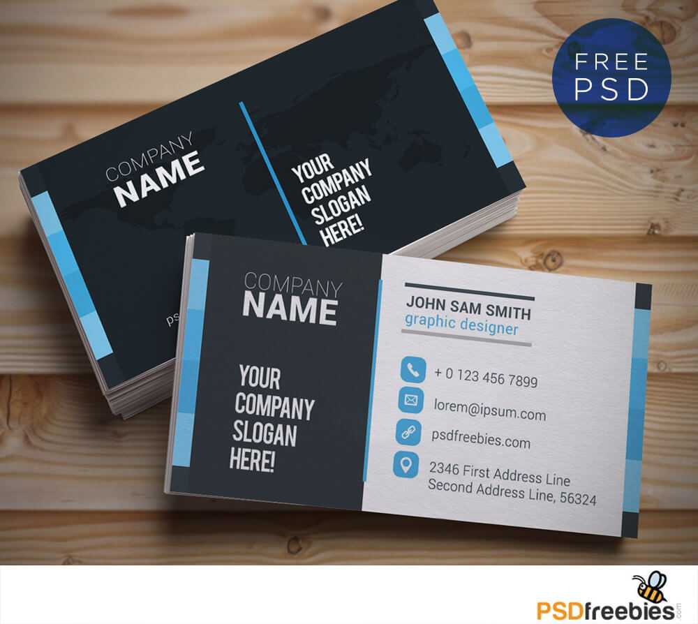 Creative And Clean Business Card Template Psd | Psdfreebies For Free Psd Visiting Card Templates Download