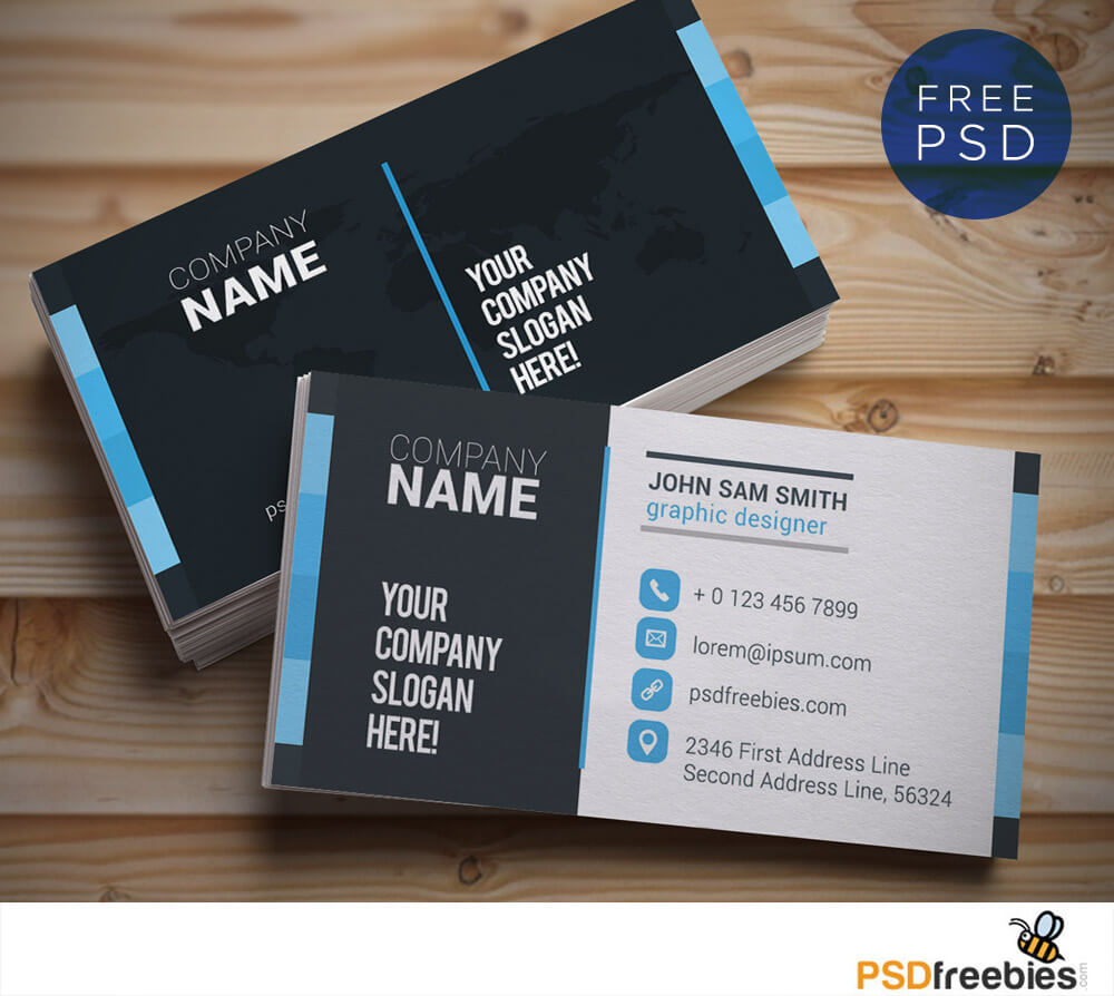 Creative And Clean Business Card Template Psd | Psdfreebies For Visiting Card Templates Psd Free Download