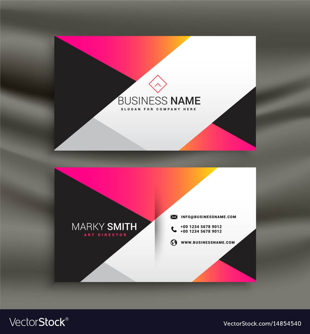 Creative Bright Business Card Design Template For Calling Card Free Template