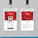 Creative Id Card Template With Abstract Red Background Stock Within Conference Id Card Template