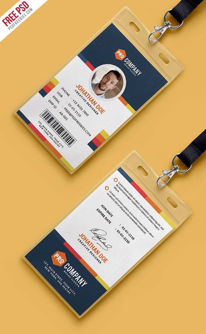 Creative Office Identity Card Template Psd | Psdfreebies Pertaining To Id Card Design Template Psd Free Download