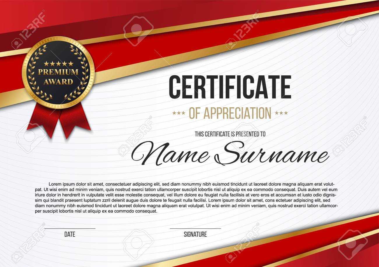 Creative Vector Illustration Of Stylish Certificate Template.. With Mock Certificate Template