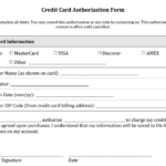 Credit Card Authorization Form Templates [Download] For Acceptance Card Template