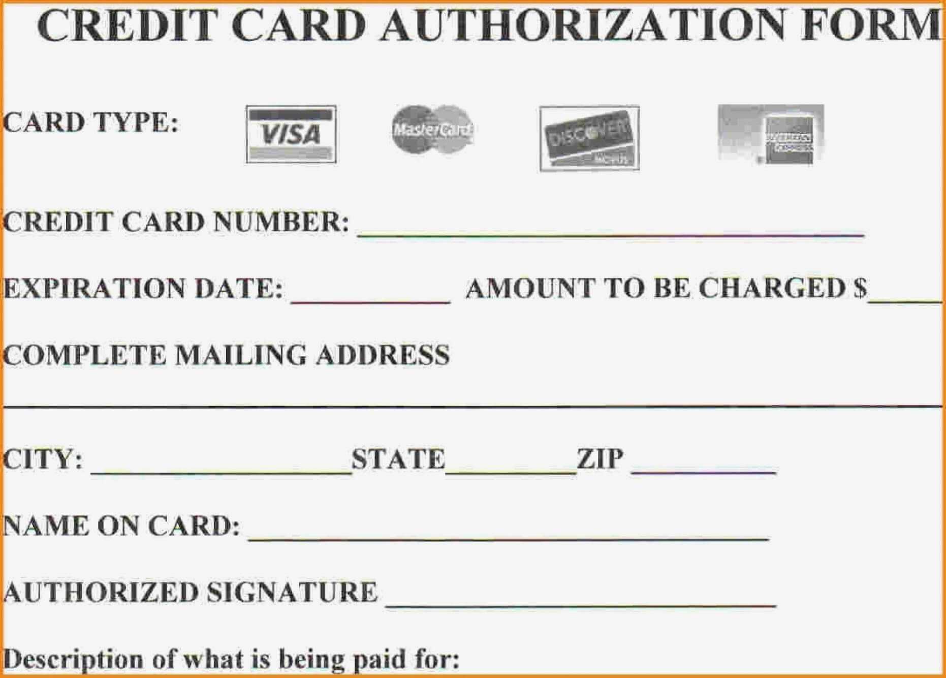 Credit Card Payment Form Pdf Template Australia Inside Credit Card Authorisation Form Template Australia