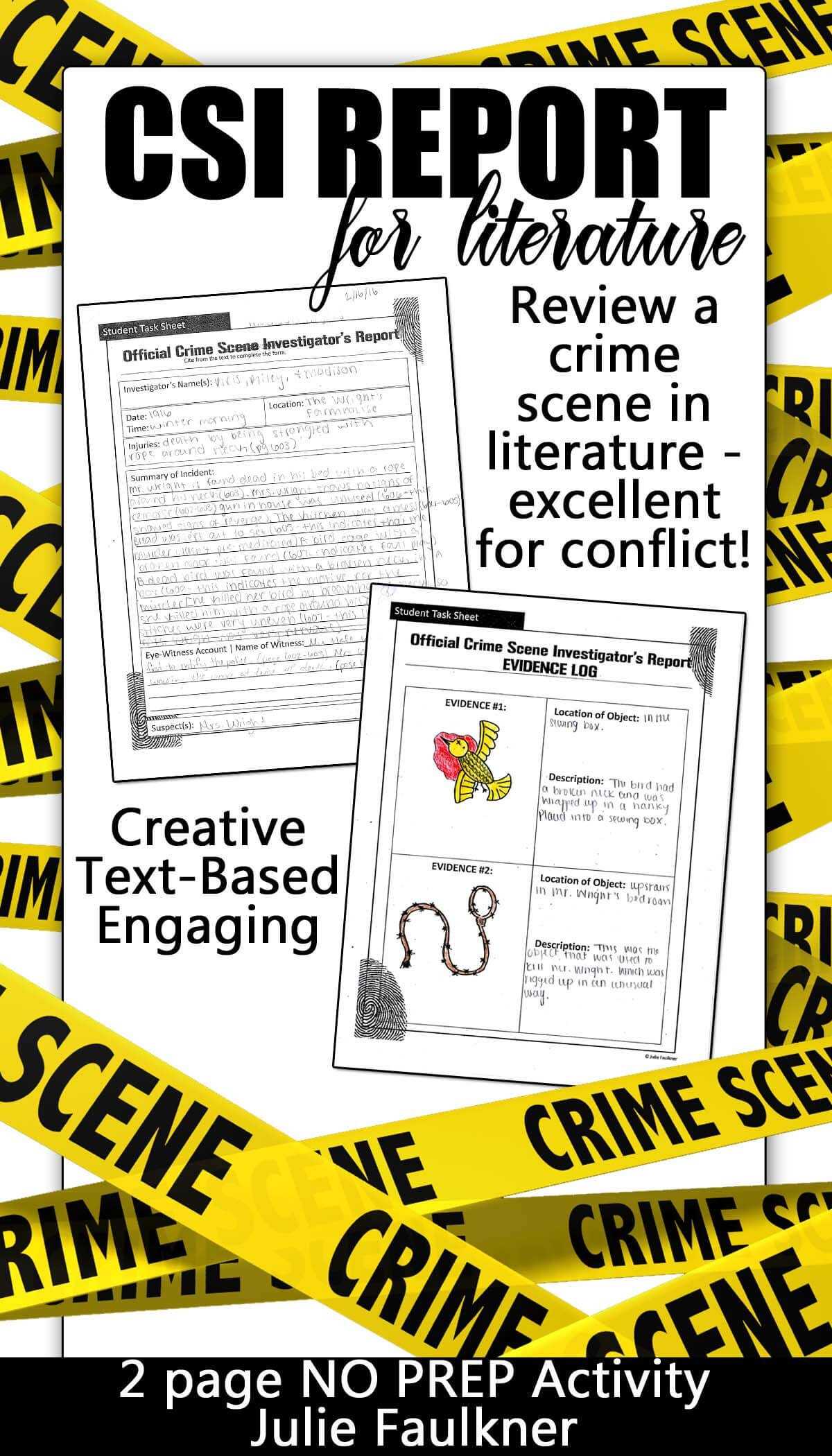 Crime Scene Investigator Police Report, Creative, Text Based With Crime Scene Report Template