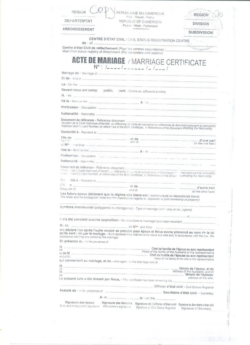 Crvs – Birth, Marriage And Death Registration In Cameroon Throughout South African Birth Certificate Template