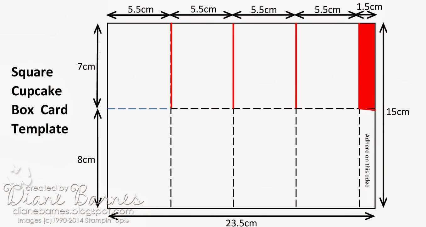 Cupcake Pop Up Card In A Box (With Template) | Card In A Box Inside Fold Out Card Template