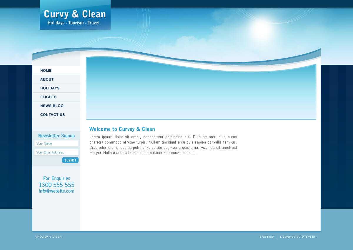 Curvy And Clean Travel Template – Html Pertaining To Blank Html Templates Free Download