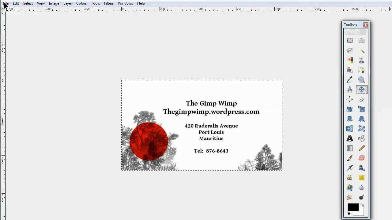 Custom Business Card In Gimp 2.8The Gimpwimp Throughout Gimp Business Card Template