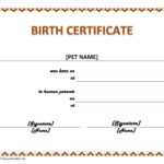 Cute And Funny Pet Birth Certificate Template : Venocor Pertaining To Free Funny Certificate Templates For Word