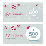 Cute Hand Drawn Christmas Gift Voucher Coupon Discount. Gift.. For Merry Christmas Gift Certificate Templates