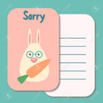 Cute Printable Illustration Sorry Card Typography Design Background.. pertaining to Sorry Card Template