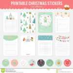 Cute Vector Christmas Cards And Stickers Stock Vector Intended For Christmas Note Card Templates