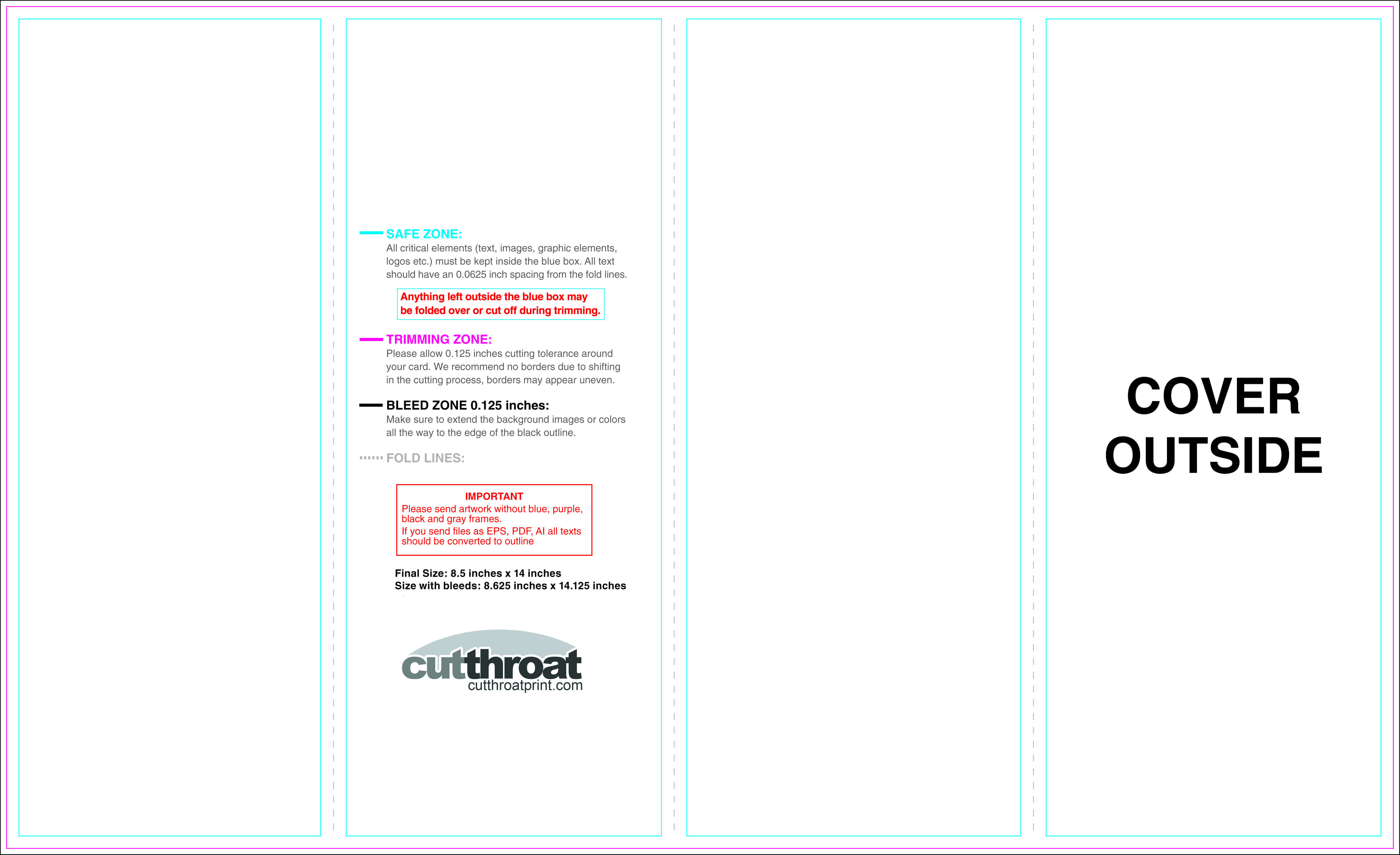 Cutthroat Printcustom Brochure Printing For 4 Panel Brochure Template