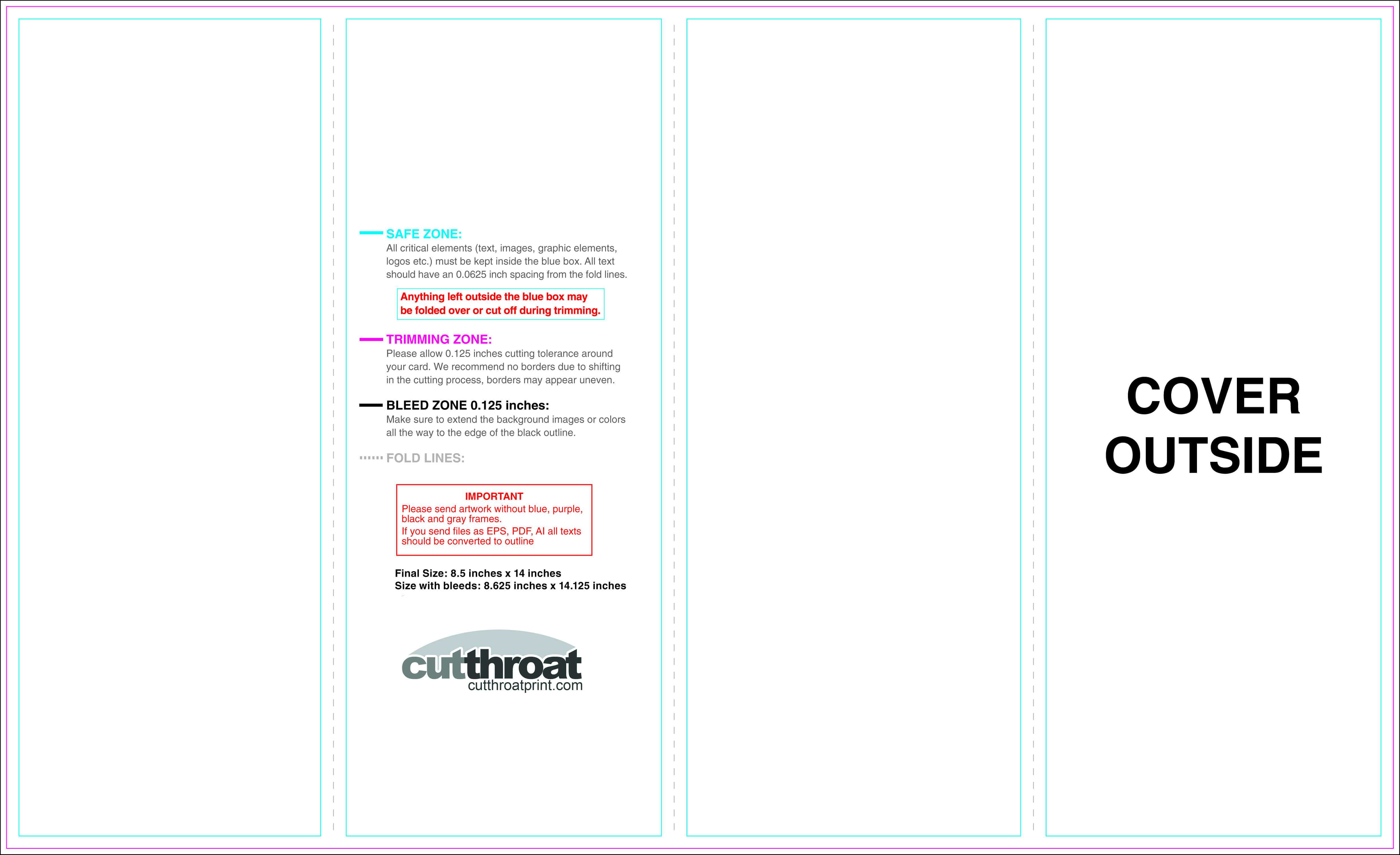 Cutthroat Printcustom Brochure Printing For 4 Panel Brochure Template