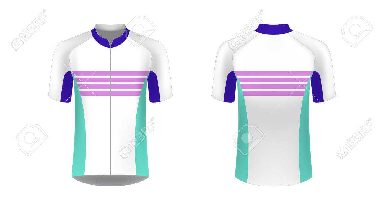 Cycling Jersey Vector Mockup. T Shirt Sport Design Template In Blank Cycling Jersey Template