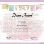 Dance Certificate Template In Dance Certificate Template